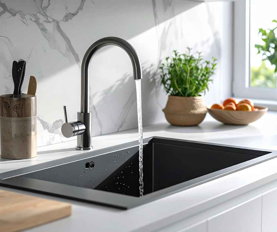 Running water from a sink